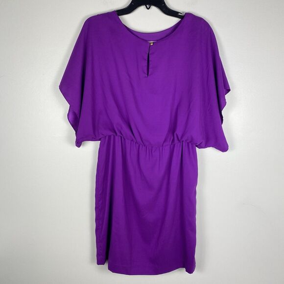 ⭐️ Suzi Chin for Maggie Boutique Dress Sz 4 Kimono Sleeve Purple NWOT - Picture 1 of 8